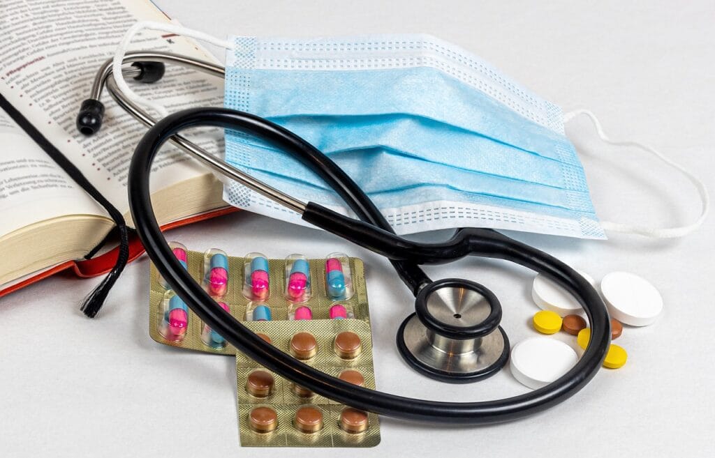 stethoscope, mouth guard, medicine, healthcare, disease, health, tablets, medical, treatment, health check, pension, improvement